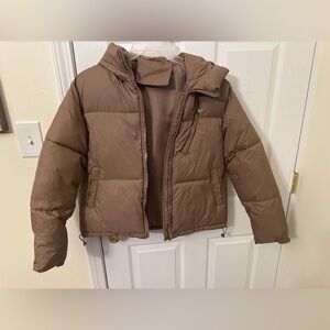 Brown puffer coat
